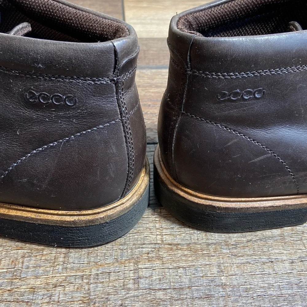 Ecco Coffee Brown Leather Chukka Boots Size EU 40